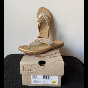 B.O.C. By Born Women’s Zeva Sand Stripe Fabric - Size 7 (Euro 37). NIB